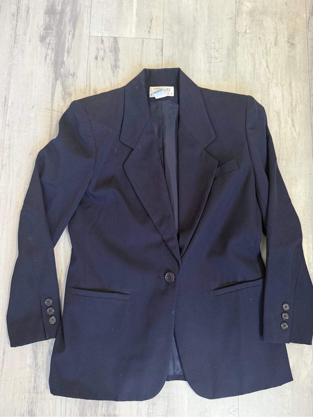 Talbots Navy Single-Button Tailored Blazer